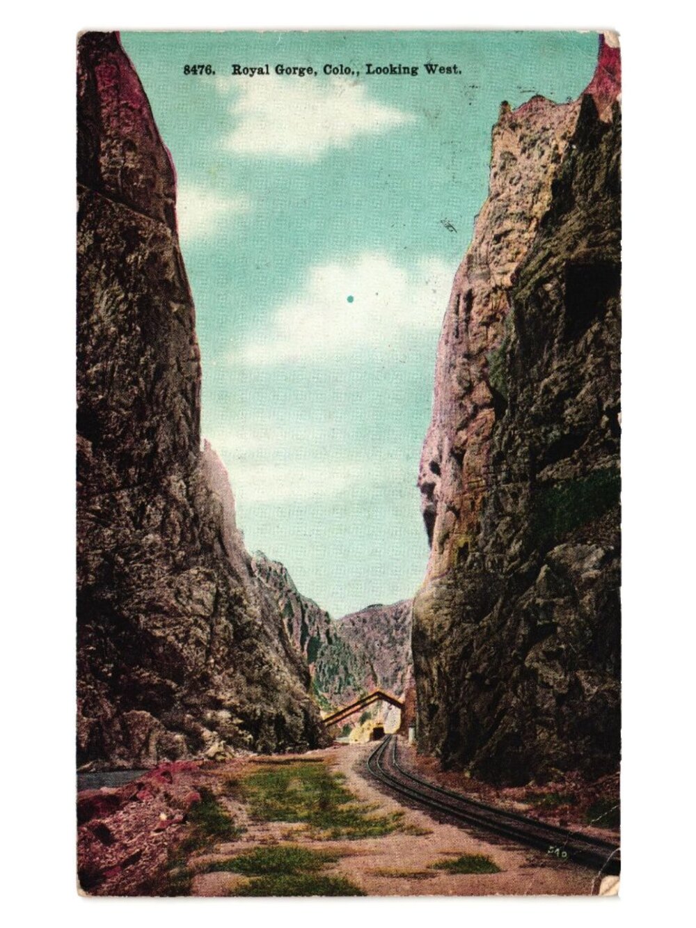 Royal Gorge Colorado Postcard 1919 Railroad Scene Hanging Bridge Vintage Used